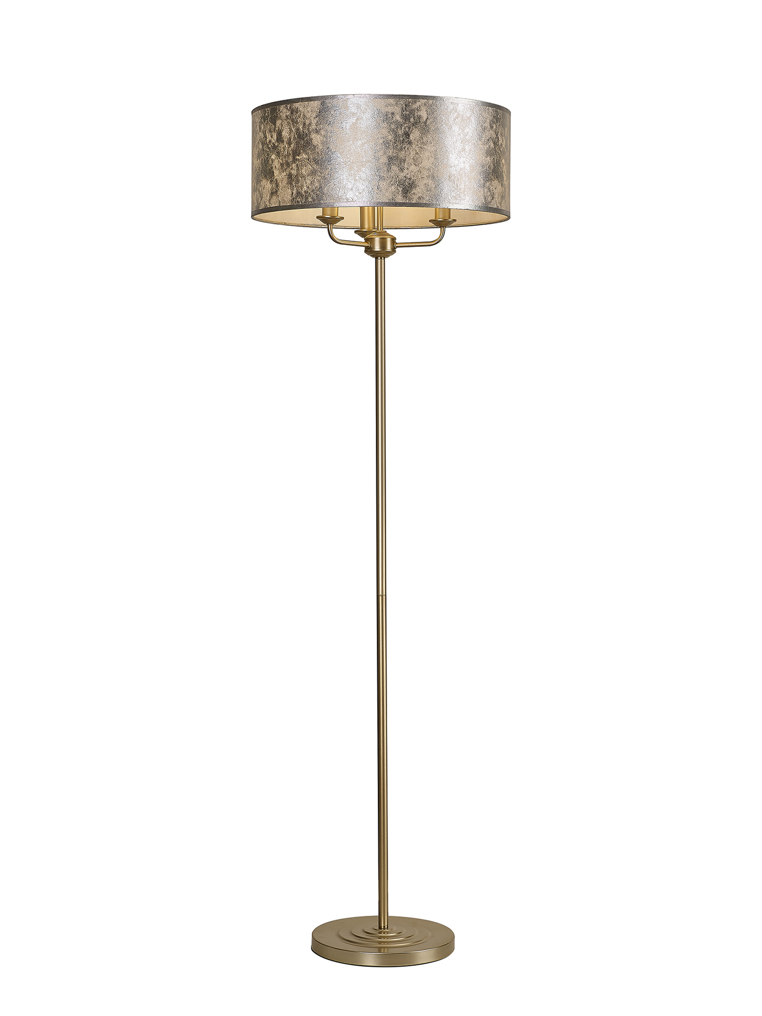 DK1006  Banyan 45cm 3 Light Floor Lamp Champagne Gold, Silver Leaf
